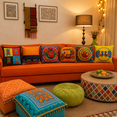 Pakistani Truck Art Printed Cushion Covers Pack 6