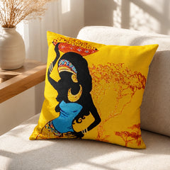 Yellow African Printed Cushion Covers Pack of 3