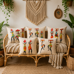 Dancing African Printed Cushion Covers Pack of 5