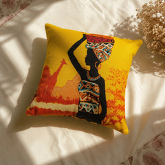 Yellow African Printed Cushion Covers Pack of 3