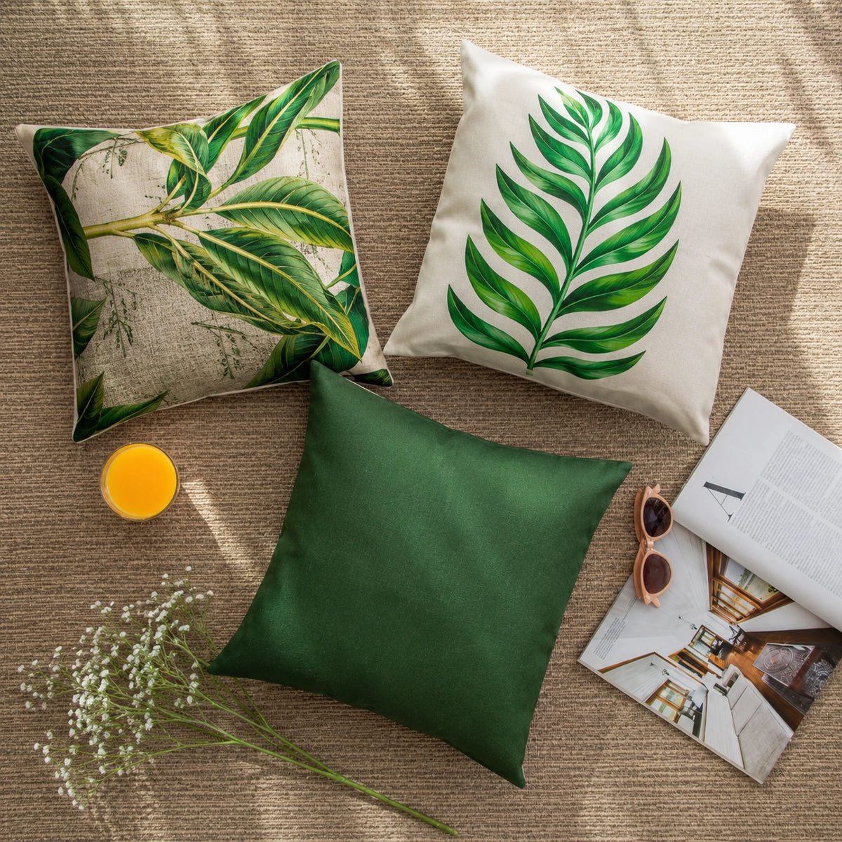 Kit Com Capas Para Printed Cushion Covers Pack of 3