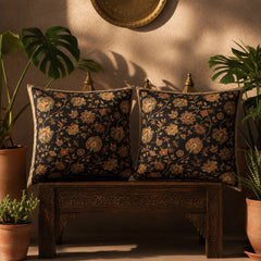 Midnight Bloom Tapestry Printed Cushions Cover Pack of 2